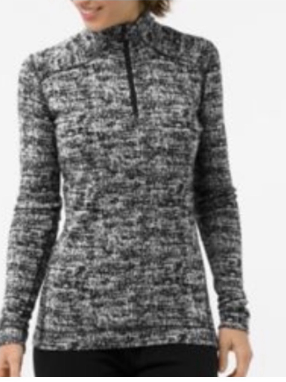 Smartwool Classic Merino Wool 1/4 Zip Baselayer in Heathered
Black Size Med